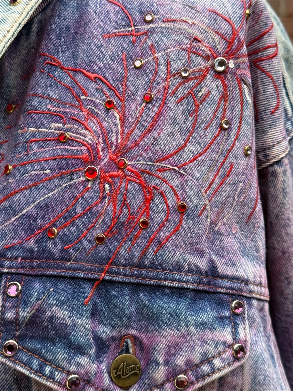 Rare vintage 1987 Tony Alamo embellished Chicago Purple Ombre Jean Jacket - Picture 6 of 10